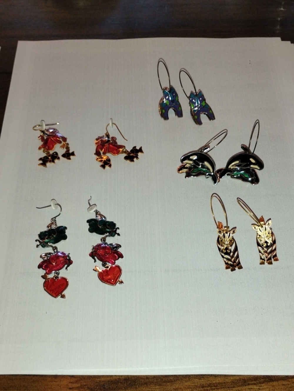 Edgar Berebi 5 Animal Drop Earrings - Women Jewelry Earrings NWOT